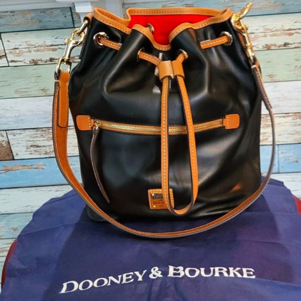 Dooney & Bourke Leather Drawstring Bucket Bag